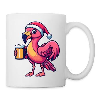 Flamingo Bier Xmas Weihnachten - Tasse - Weiß - Rechts
