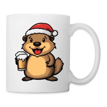 Biber Bier Xmas Weihnachten - Tasse - Weiß - Rechts