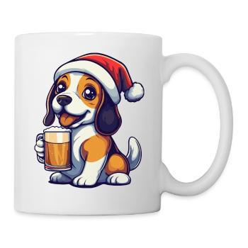Beagle Chien Bière Noël Noël - Mug blanc - blanc - Droite
