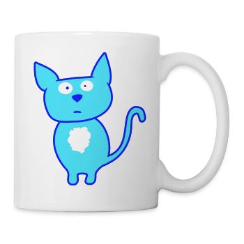 Chat confus à l’air curieux grimace drôle - Mug blanc - blanc - Droite