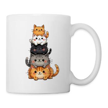 Cat & Kitten, Cute Cats, Cat Stack - Mug - white - Right