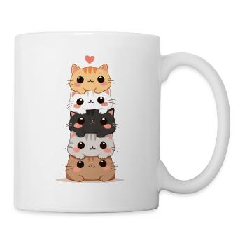 Cat & Kitten, Cute Cats, Cat Stack - Mug - white - Right
