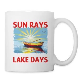 Boat Waves Sun Rays Ain't Nothing Like Lake Days 6 - Tasse - Weiß - Rechts