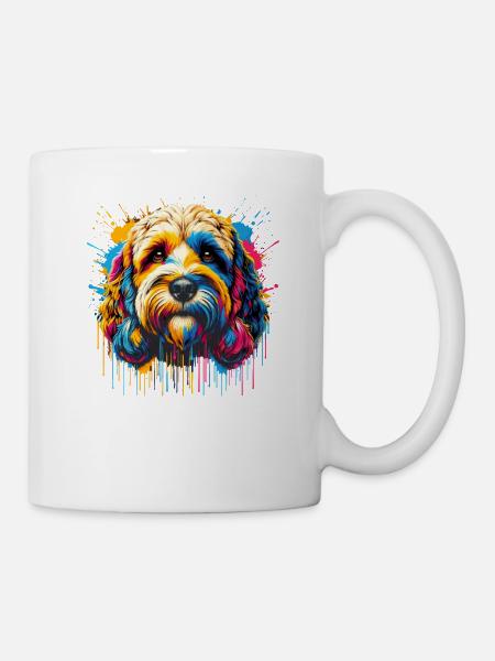 Splash Art Cockapoo Cockapoos Cockerpoo - Tasse - Weiß