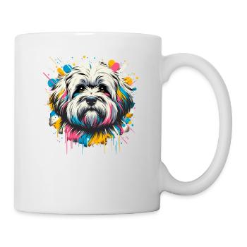 Colorful Splash Art Coton de Tuléar - Mug blanc - blanc - Droite