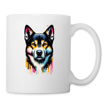 Éclaboussure colorée Art Canaan chien - Mug blanc - blanc - Droite