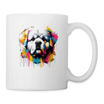 Colorful Splash Art Bolognese Dog Bichon - Mug - white - Right