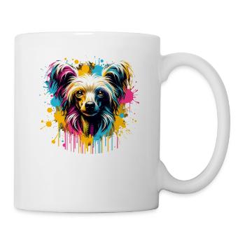 Splash Art Chien à crête chinoise Crestie - Mug blanc - blanc - Droite
