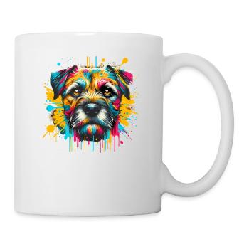 Splash Art Border Terrier Border Terriers - Mug blanc - blanc - Droite