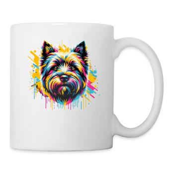 Colorful Splash Art Cairn Terrier Terriers - Mug - white - Right