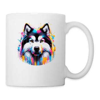 Splash Art Chien esquimau canadien - Mug blanc - blanc - Droite