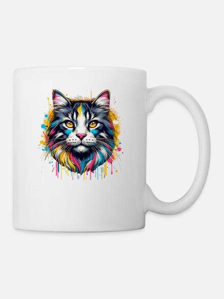 Éclaboussures colorées Art Californie pailleté - Mug blanc - blanc