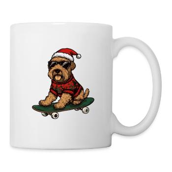 Airedale Terrier Chien Noël Skateboard - Mug blanc - blanc - Droite