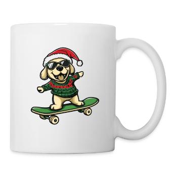 Labrador Hund Weihnachten Skateboard - Tasse - Weiß - Rechts