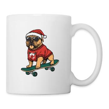 Bullmastiff Dog Christmas Skateboard - Mug - white - Right