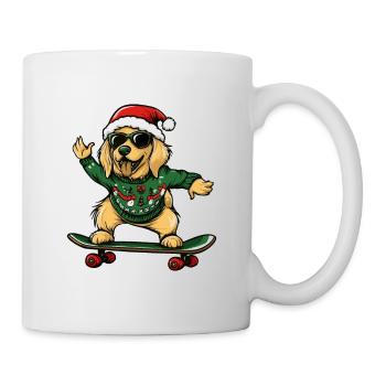 Golden Retriever Hund Weihnachten Skateboard - Tasse - Weiß - Rechts