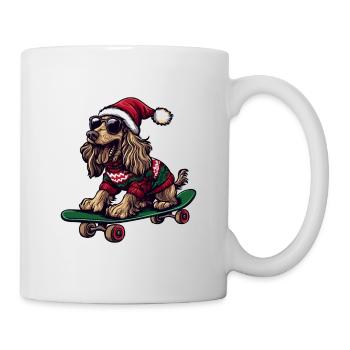 Afghan Hound Dog Christmas Skateboard - Mug - white - Right