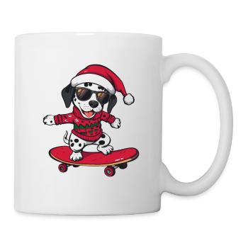 Dalmatiner Hund Weihnachten Skateboard - Tasse - Weiß - Rechts