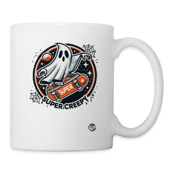 Gruseliger Geister-Skateboarder auf Skateboard - Tasse - Weiß - Rechts