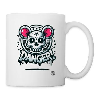 Gefährlicher Totenkopf Ratte Hamster - Tasse - Weiß - Rechts