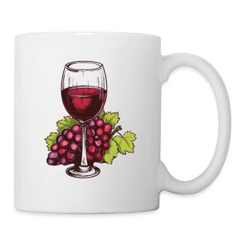 Verre à vin Raisins Vin - Mug blanc - blanc - Droite