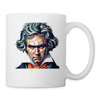 Beethoven Polygon Geometric Art - Mug - white - Right