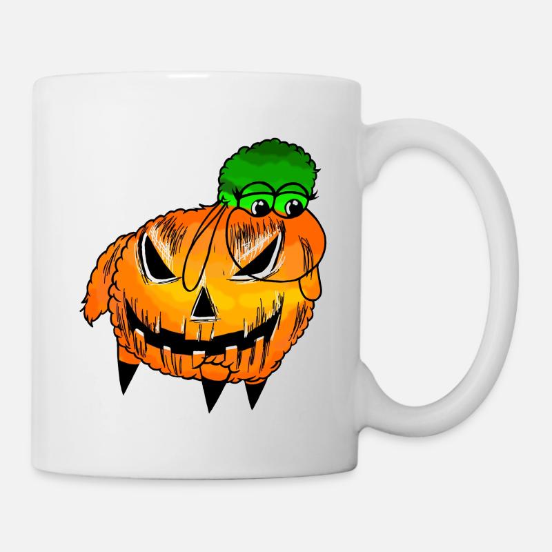Wolly Sheepling Halloween Kürbis - Tasse - Weiß