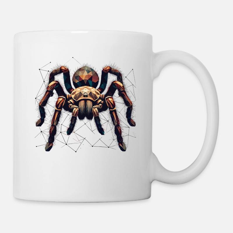 Tarantula Large Spider Polygon Art - Mug - white