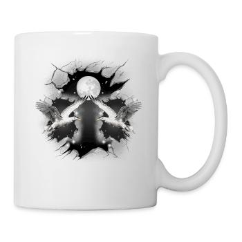 Maritime mystique, Mouettes, Mouette, Pleine Lune, Lune - Mug blanc - blanc - Droite