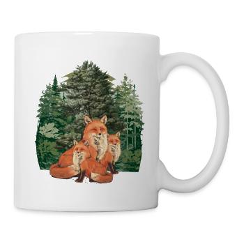 Forêt Animaux de la forêt Habitants de la forêt Renard Renards Nature - Mug blanc - blanc - Droite