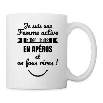 cadeau anniversaire beauf femme copine humour aper - Mug blanc - blanc - Droite