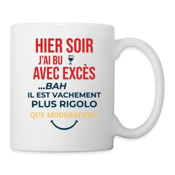 cadeau homme femme humour drole alcool soiree fete - Mug blanc - blanc - Droite