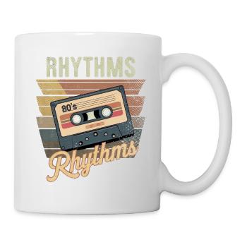 80er Jahre Rhythmus Kassette - Tasse - Weiß - Rechts