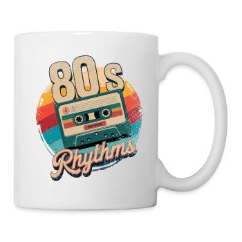 80er Jahre Rhythmus Kassette - Tasse - Weiß - Rechts