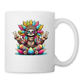 Hippie Sloth 70s 1970s 60s Party - Mug - white - Right