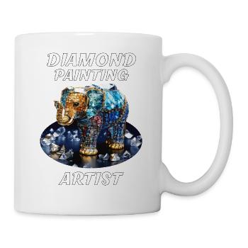 DIAMOND ELEPHANT DIAMOND PAINTING ARTIST - Mug - white - Right