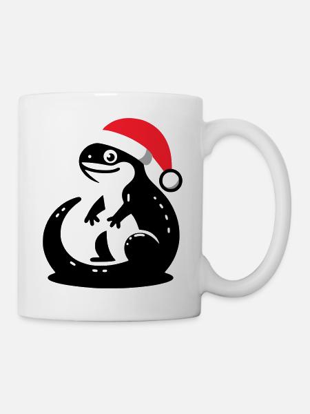 Weihnachten Eidechse - Tasse - Weiß
