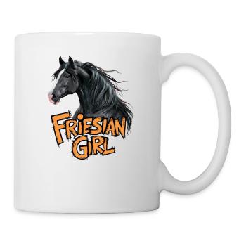 Fière cavalière frisonne - Mug blanc - blanc - Droite