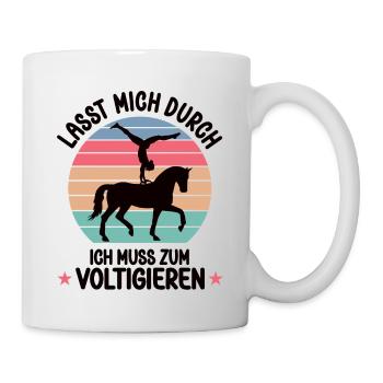 Pferde Voltigieren Pferd Turnen Voltigier Vaulting - Tasse - Weiß - Rechts