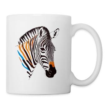 Zebra Vektor Kunst mit lebendigen Farben Illustration - Tasse - Weiß - Rechts