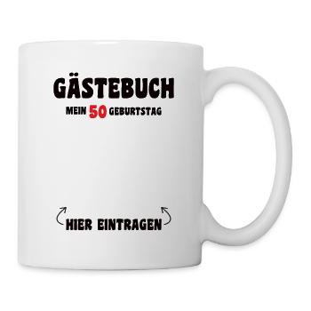 50. Geburtstag Gästeliste 50er - Tasse - Weiß - Rechts