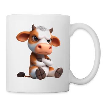 Kuh grimmig 3 - Tasse - Weiß - Rechts