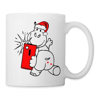 Selfie Hippopotame - Mug blanc - blanc - Droite