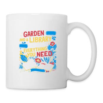 Jardin et bibliothèque – tout ce dont vous avez besoin - Mug blanc - blanc - Droite