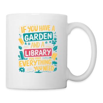 Garten und Bücher – das wahre Glück - Tasse - Weiß - Rechts