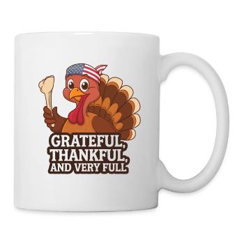 Lustiger Thanksgiving Truthahn - Tasse - Weiß - Rechts