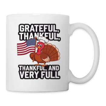 Lustiger Thanksgiving Truthahn - Tasse - Weiß - Rechts