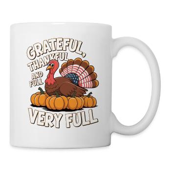 Lustiger Thanksgiving Truthahn - Tasse - Weiß - Rechts
