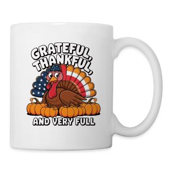 Lustiger Thanksgiving Truthahn - Tasse - Weiß - Rechts
