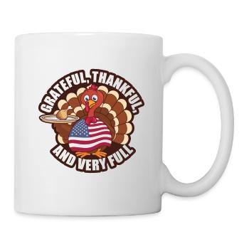 Lustiger Thanksgiving Truthahn - Tasse - Weiß - Rechts